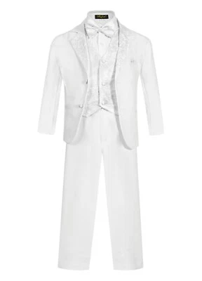 Traje Pantalones Chaleco Camisa Corbata 5 Piezas Sólido Suave Muesca Solapa Formal BY021 Foto 1 de 2