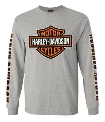 Harley-Davidson Men's Bar & Shield Long Sleeve Crew-Neck Shirt, Gray 30297501 - Image 1 of 2