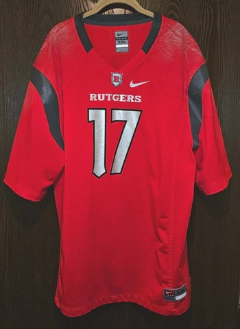 Nike Red Rutgers Scarlet Knights #17  Football Jersey Man XXL Cover