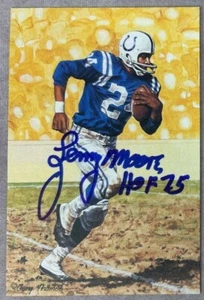 Lenny Moore Autographed/Signed Baltimore Colts Goal Line Art Card Blue HOF - Picture 1 of 3