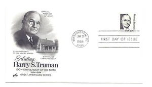 1862 20c Harry S Truman, ArtCraft FDC - Picture 1 of 1