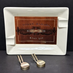 Tommy Bahama Cigar Club Stay Lit Aschenbecher 2 Plätze Halter mit 2 Zigarrenclips - Bild 1 von 7