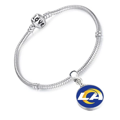 Los Angeles LA Rams Womens Silver Snake Link Bracelet Gift D13 Cover