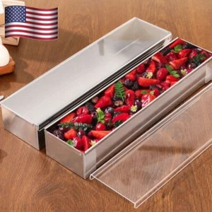 Tiramisu Kuchenform Rechteckig Edelstahl Brotform Deckel DIY Mousseform - Bild 1 von 12