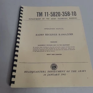 Collins TM 11-5820-358-10 RADIO RECEIVER R-390A/URR Operator Manual Army 1961 - Picture 1 of 5