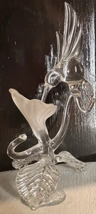 Vintage Sammlerstück gesponnenes Glas Kolibri füttert im Flug Figur 4 x 3 Zoll - Bild 1 von 7