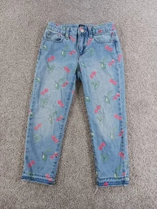 Gap Denim Mädchen 8 Regular Girlfriend Denim Jeans Blue Cherry All Over Baumwolle - Bild 1 von 11
