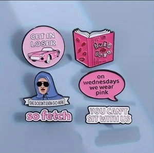 Mean Girls Enamel Pins- Set of 6 - Novelty Movie Quotes Collectible Accessories - Picture 1 of 6