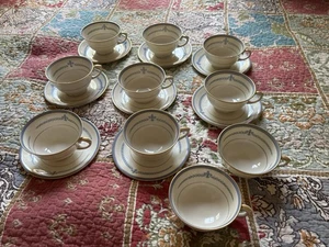 Lamberton Vintage China 8 Teacups With Saucers 2 Extra Cups made in America - Picture 1 of 6
