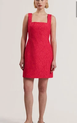 Vestido de encaje Ted Baker para mujer TB 2 UK 10 Meriod rosa fucsia cuello cuadrado unido Foto 1 de 4