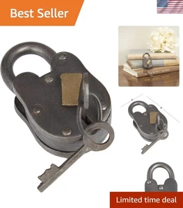 Elegante cerradura y llave de latón gris oscuro - decoración vintage multifuncional, 1" x 3" - Imagen 1 de 11