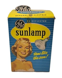 Vintage 50er GE General Electric Sonnenlampe Bräunung Reflektor Birne Ersatz Neu aus altem Lagerbestand selten - Bild 1 von 7