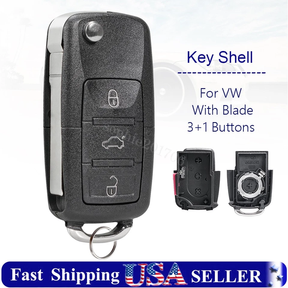 Para Volkswagen Beetle Jetta Golf Passat MK4 MK5 Mando a distancia Llavero Carcasa Estuche 4B Foto 1 de 4