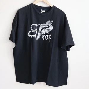 Fox Racing Brick Logo Tee Black Men's XXL 2010 Made in Mexico Motocross Y2K - Picture 1 of 12