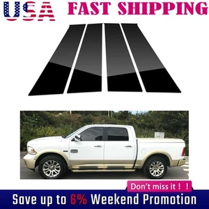 Fits For Dodge Ram 1500 2500 3500 2009-18 Black Pillar Posts 4pc Door Trim - Foto 1 di 11