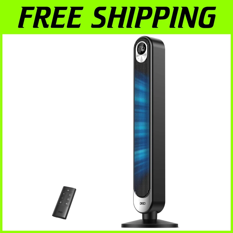 42" Tower Fan, Ultra Quiet 28dB, 6 Speeds, Bladeless Design - Image 1 of 4