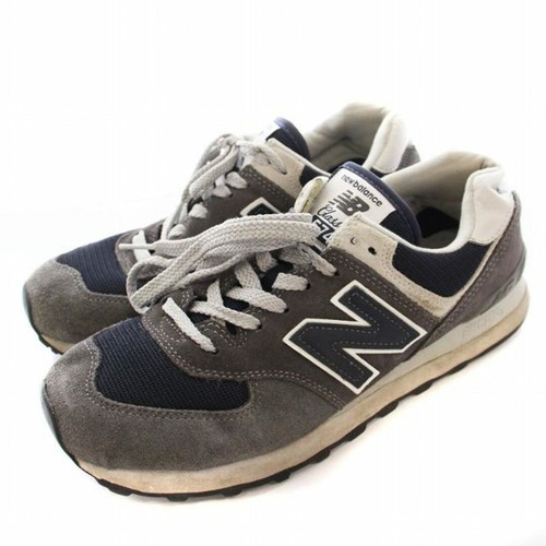 NEW BALANCE ML574EI2 SNEAKERS CAMOSCIO US7 25cm GRIGIO G LARGHEZZA MASSIMA: 10cm Usate d08