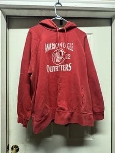 Vintage American Eagle Sweatshirt Adult Medium Red Hoodie Pullover Outdoor Y2K - Picture 1 of 5