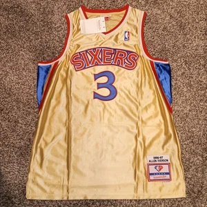XL Allen Iverson Philadelphia 76ers NBA Trikot Brandneu #3 (Gold) - Bild 1 von 2