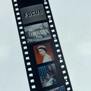 Tira Negativa Original Vintage Retro Fotografía Coronación Reina Isabel - Imagen 1 de 12