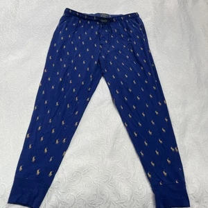 Polo Ralph Lauren AOP PONY Pantalones Para Hombre Azul Pijama Dormir Jogger Talla XL - Imagen 1 de 8