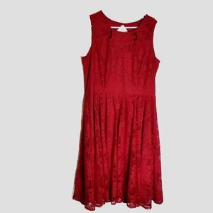 Vestido Danny and Nicole para mujer 18 espalda abierta encaje superpuesto sin mangas rojo - Imagen 1 de 8