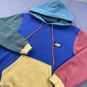 Slunks Hoodie Sweatshirt Herren Medium Colorblock blau grün pink gelb Pullover - Bild 1 von 10