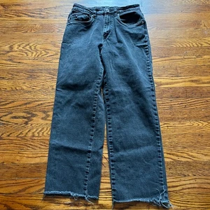 Cotton:On Damenjeans gerades Bein schwarz Gr. 8 Stretch roher Saum hoher Bund Baggy - Bild 1 von 8