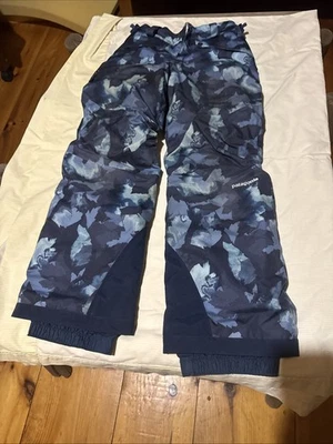 Patagonia Kids Navy Blue Camo Snowpants Elastic Waist, 1/2 Zip Front - Image 1 of 4