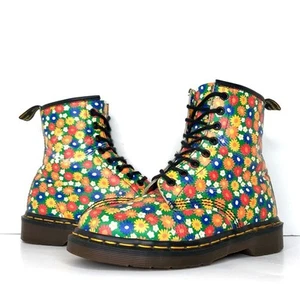 Vintage Dr Martens Daisy Multi Colored Floral MIE 1460 Boots Women’s 6 Shoes - Picture 1 of 13