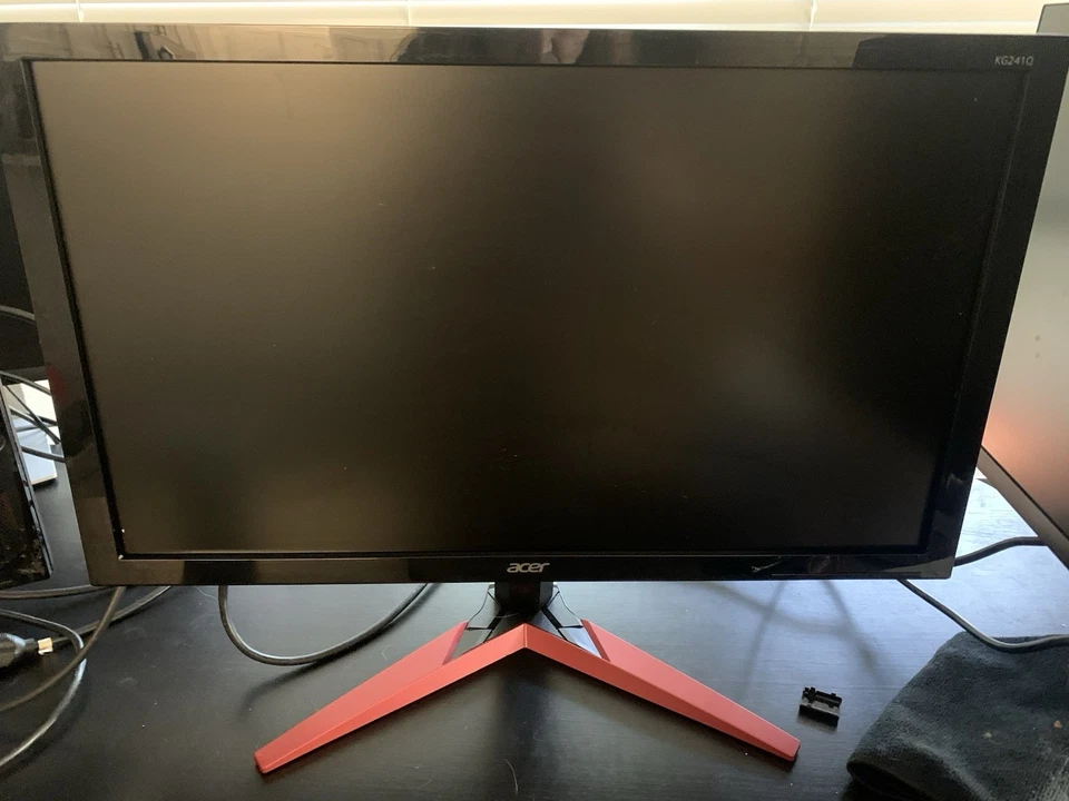 Acer Monitor 23.6" with red Stand. Excellent Shape! Original Price was $329.00. - Image 1 of 4