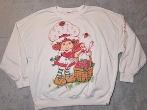 Felpa maglione fragola shortcake taglia XL bianca manica lunga oversize - Foto 1 di 10