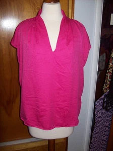 Worthington HOT PINK Jacquard ÄRMELLOSE ELEGANTE HEMDBLUSE MIT V-AUSSCHNITT Gr. XXL - Bild 1 von 6