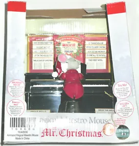 MR. CHRISTMAS MAGICAL MAESTRO MOUSE 2013 -ANIMATED, PIANO, 12 MUSIC SHEETS -NIDB - Picture 1 of 7