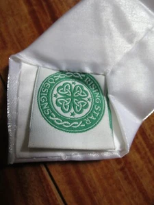 'RISING STAR DESIGNS' IRISH DANCING WHITE SHIMMERY TIE-MADE IN IRELAND - Picture 1 of 7