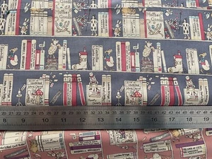 100% Cotton, Alice In Wonder Land, Blue Fabric - Picture 1 of 1