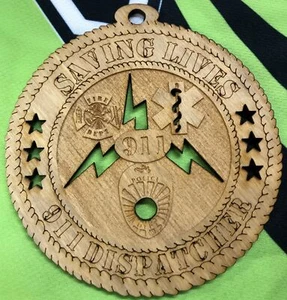 911 Dispatch wooden laser cut ornament - Picture 1 of 1