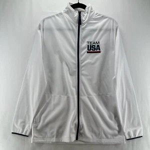 TEAM USA Olympic Jacket Adult Size M BDA Track Performance Full Zip White - Picture 1 of 12