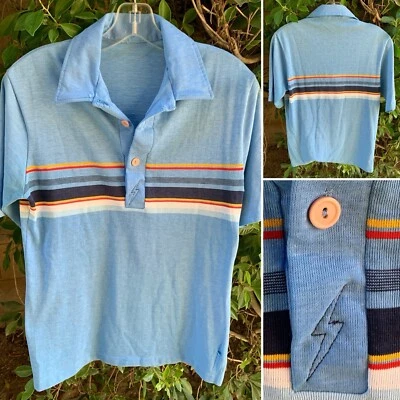 Vintage Lightning Bolt Surf Skate Beach Style Polo Shirt May Be A Size S Small - Изображение 1 из 4