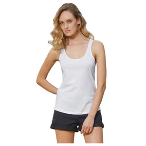 2er ER-PACK NEUE DAMEN FREIZEIT EINFACH SOMMER DEHNBAR GERIPPTES TOP WESTE - Bild 1 von 25
