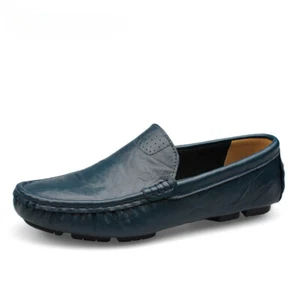 Genuine Leather Men Soft Moccasins Fashion Loafers Driving Shoes Big Size 36~48 - Picture 1 of 21