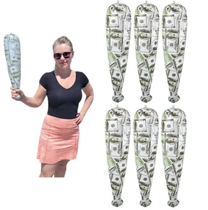 $100 Dollar Bill Money Mini Inflatable Baseball Bat (19") (6 pack) Fun and Safe - Picture 1 of 9