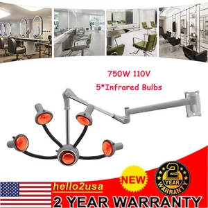 5 Head Hair Dryer Wall Mounted Hair Dryer with I nfrared Heat Bulbs 110V 750W - Picture 1 of 22