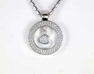 $8,925 Roberto Coin 18K White Gold Cento 0.80ct Diamond Pendant 16'' Necklace - Picture 1 of 8