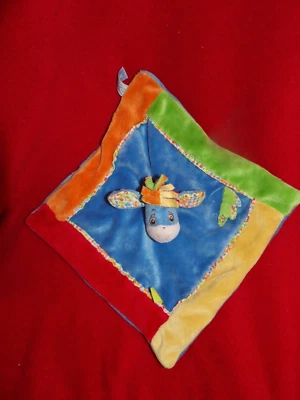Doudou Plat Disney Nicotoy Bourriquet Bleu Vert Rouge Orange - Photo 1/2