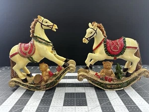 Vintage Nostalgic Treasures Weihnachten Schaukelpferd Glocken Figuren 2er Set - Bild 1 von 19