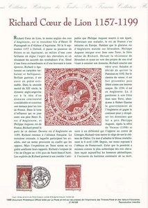 Document Philatélique 1er Jour : 36 1999 - Richard Coeur de Lion - Foto 1 di 1