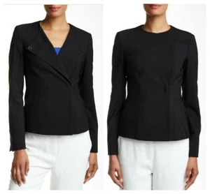 HUGO BOSS JUTALI WOOL STRIPED MODERN FASHION DOUBLE BREASTED BLAZER  Sz 4  $ 560 - Picture 1 of 6