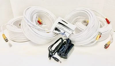 High performance security camera cables 4×60FT BNC  AHD, TVI, CVI HD SDI 4 PACK - Image 1 of 4