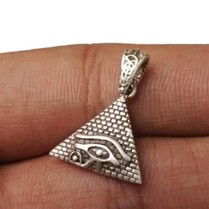Handarbeit 925 Sterling Silber Horus Auge Pyramide Anhänger Ägypten Schutz Amulett - Bild 1 von 6